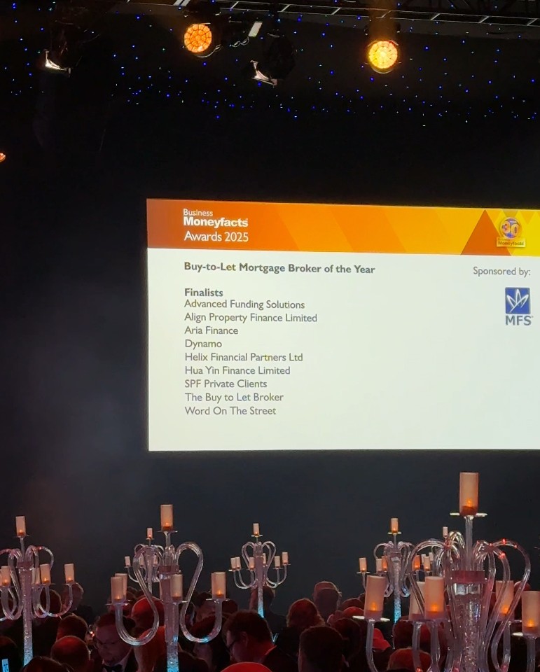 Business Moneyfacts Awards 2025 stage